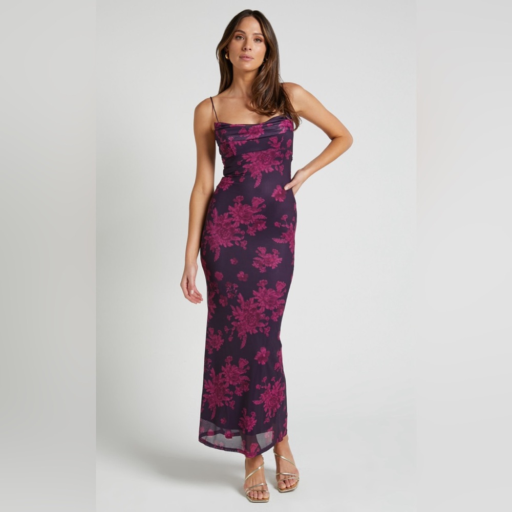 ARIEL MIDI DRESS - MESH BODYCON TIE DRESS